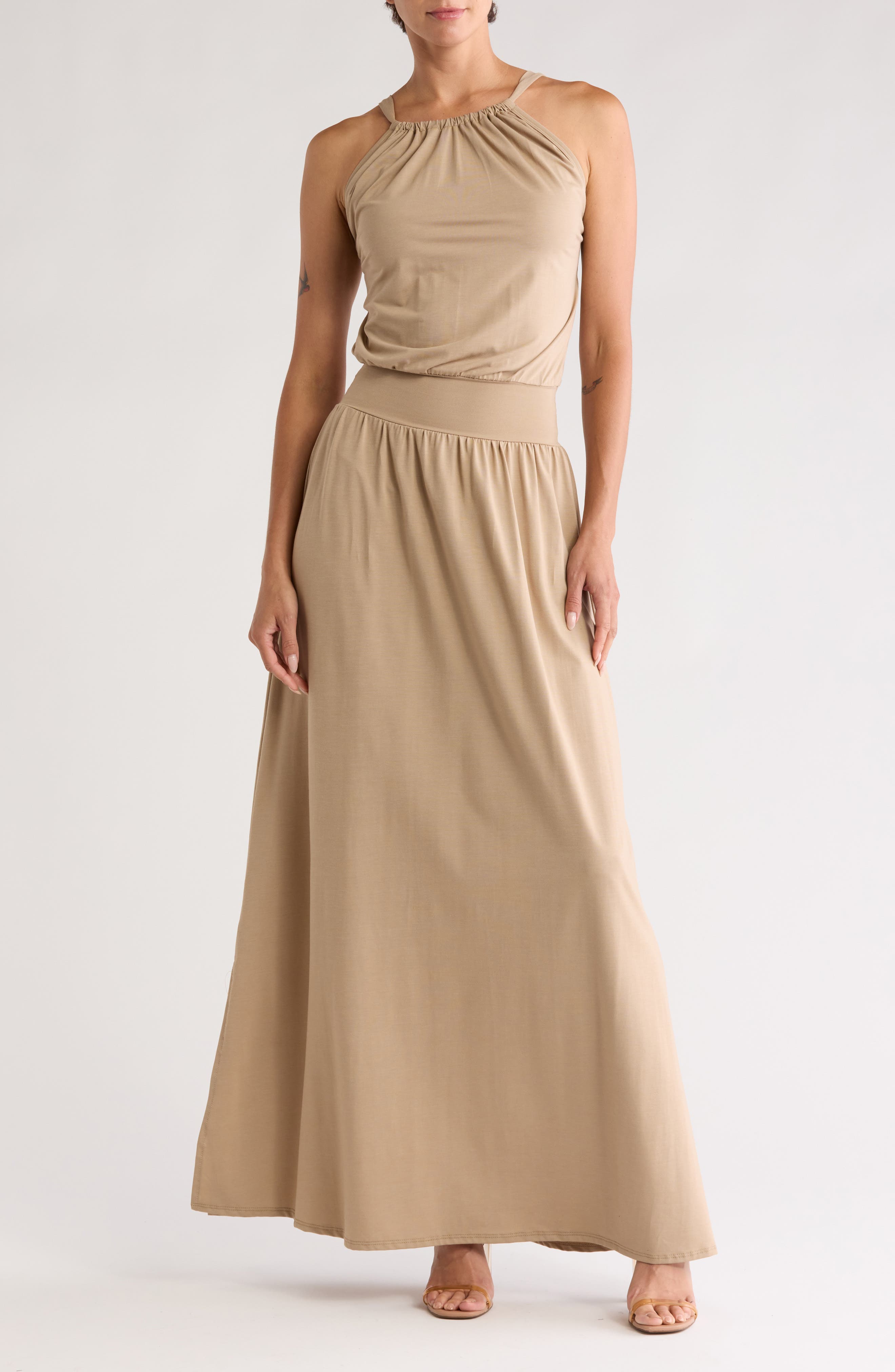 GO COUTURE Halter Maxi Dress
