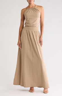 GO COUTURE Halter Maxi Dress