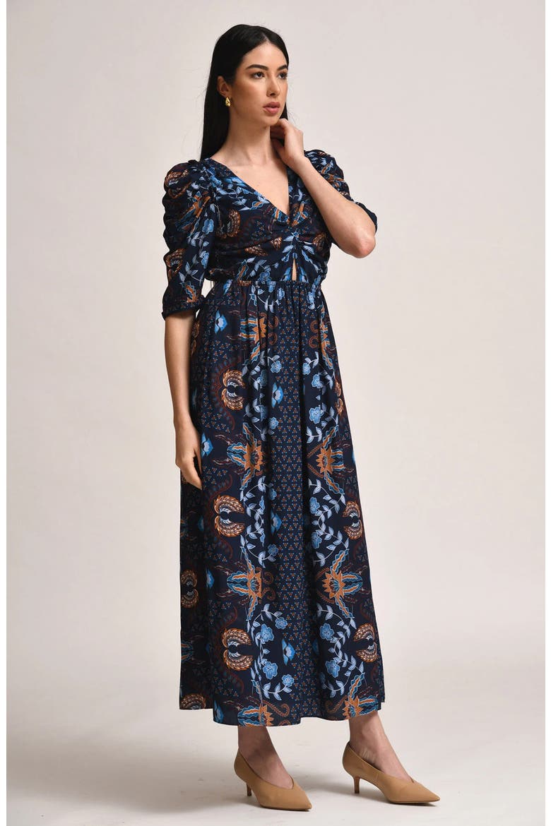 Flavian Printed Maxi Dress, Alternate, color, BLUE