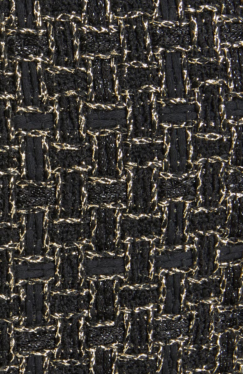 Balmain Double Breasted Metallic Tweed Swing Minidress, Alternate, color, 