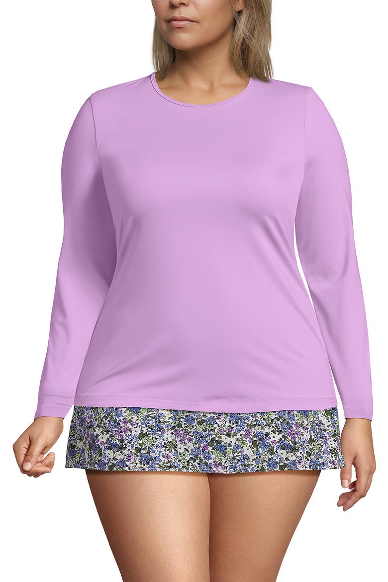 SunShade UPF 50 Long Sleeve Rash Guard Swim Tee, Main, color, Wild Lilacs