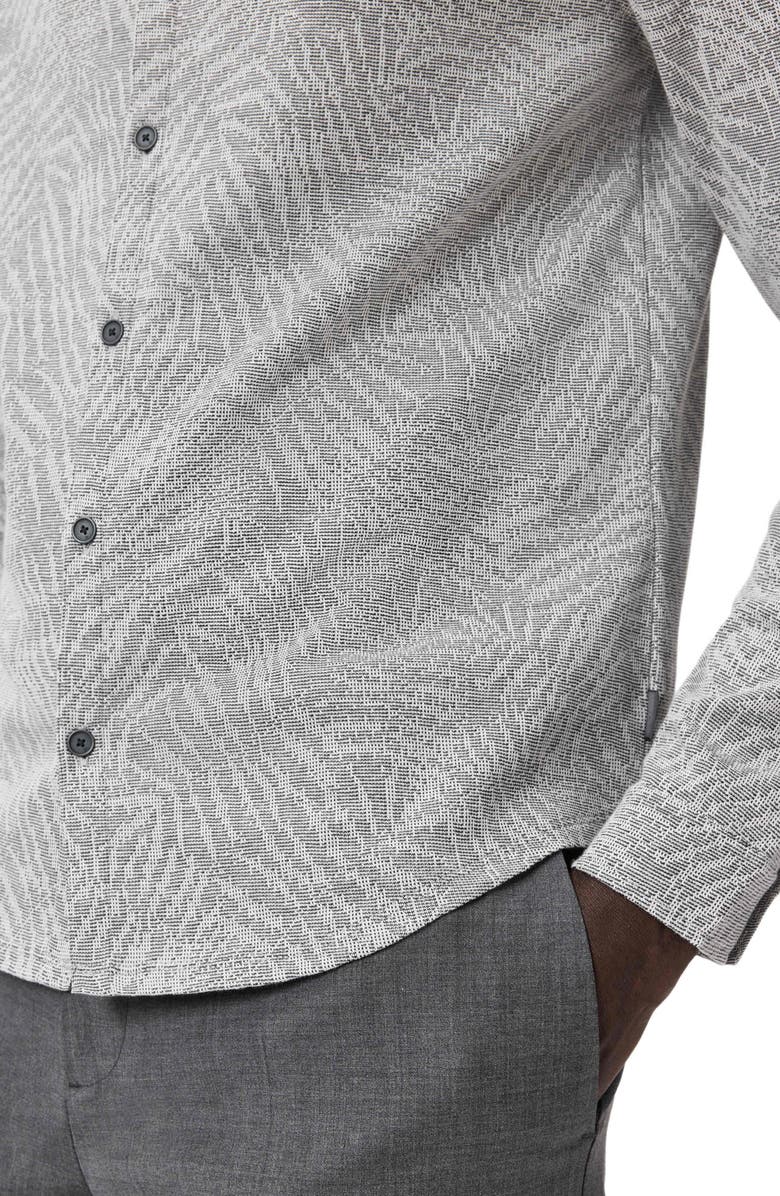John Varvatos Paladino Jacquard Button-Up Shirt, Alternate, color, Grey Sky