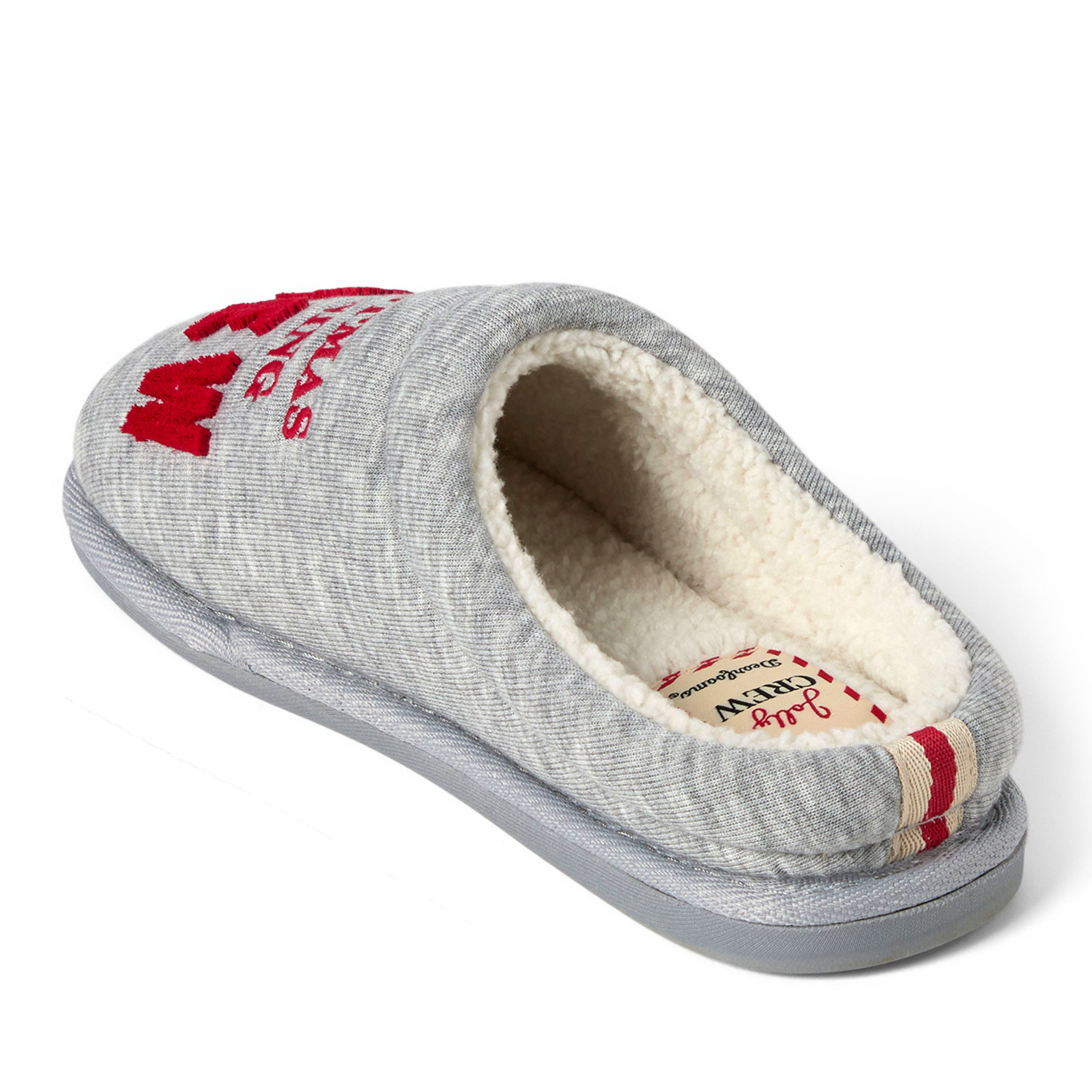 Christmas Morning Crew Slippers, Alternate, color, LIGHT HEATHER GREY