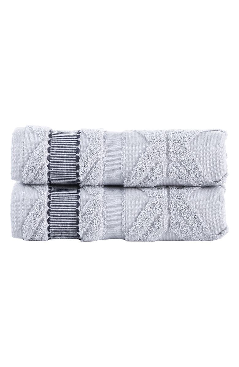 Brooks Brothers 2-Piece Large Square Towel Set, Main, color, Silver