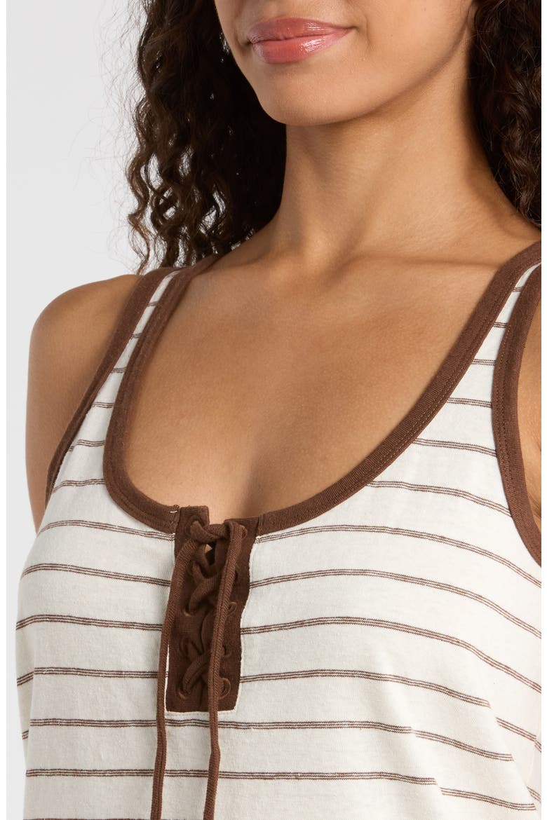 Laci Stripe Hemp & Cotton Tank, Alternate, color, CHOCOLATE/ WHITE STRIPE