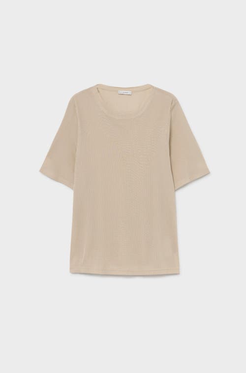 Silk Laundry Ribbed T-shirt Hazelnut In Hazelnut