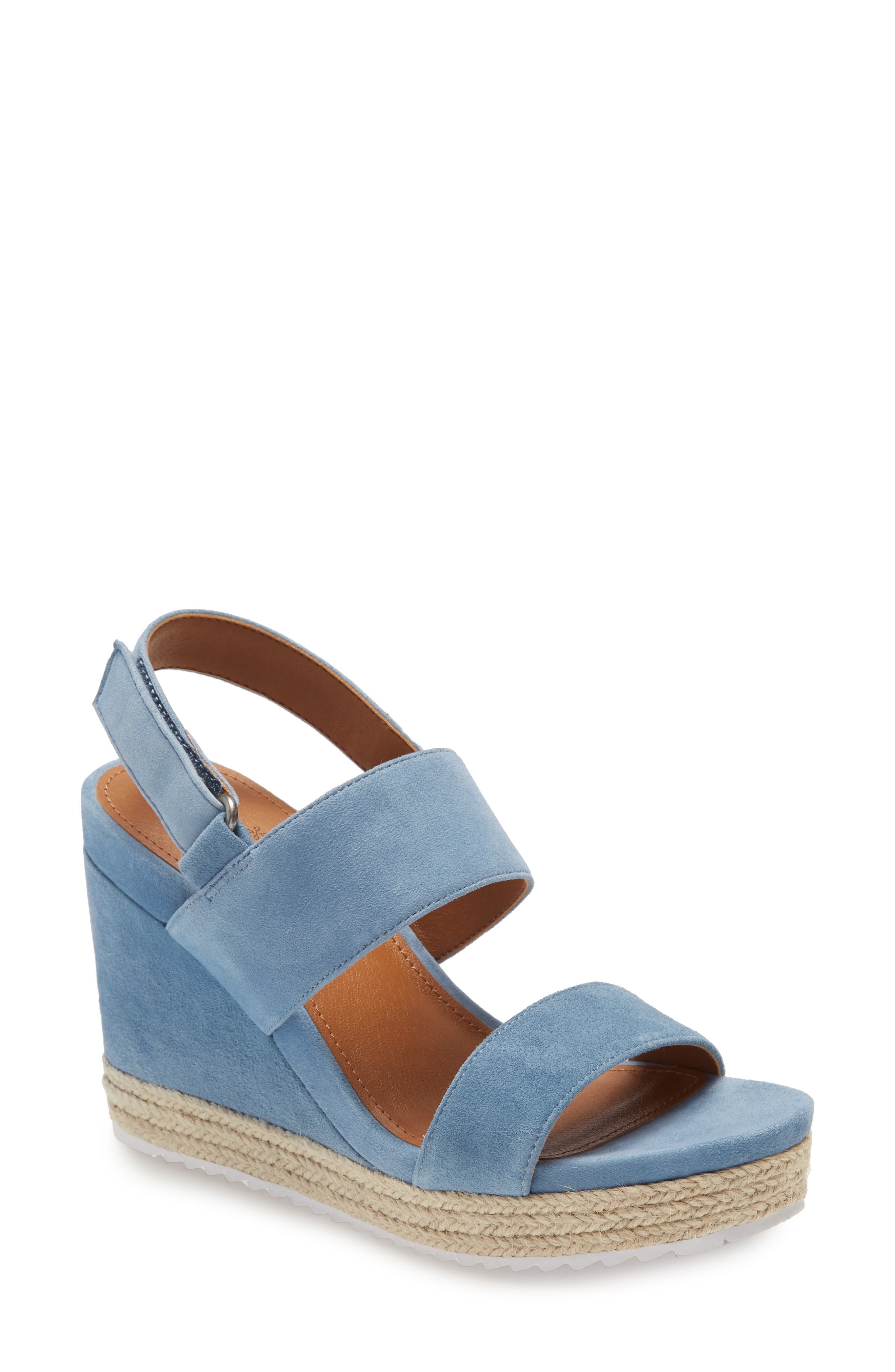 Jillien Wedge Sandal, Main, color, CELESTIAL BLUE SUEDE