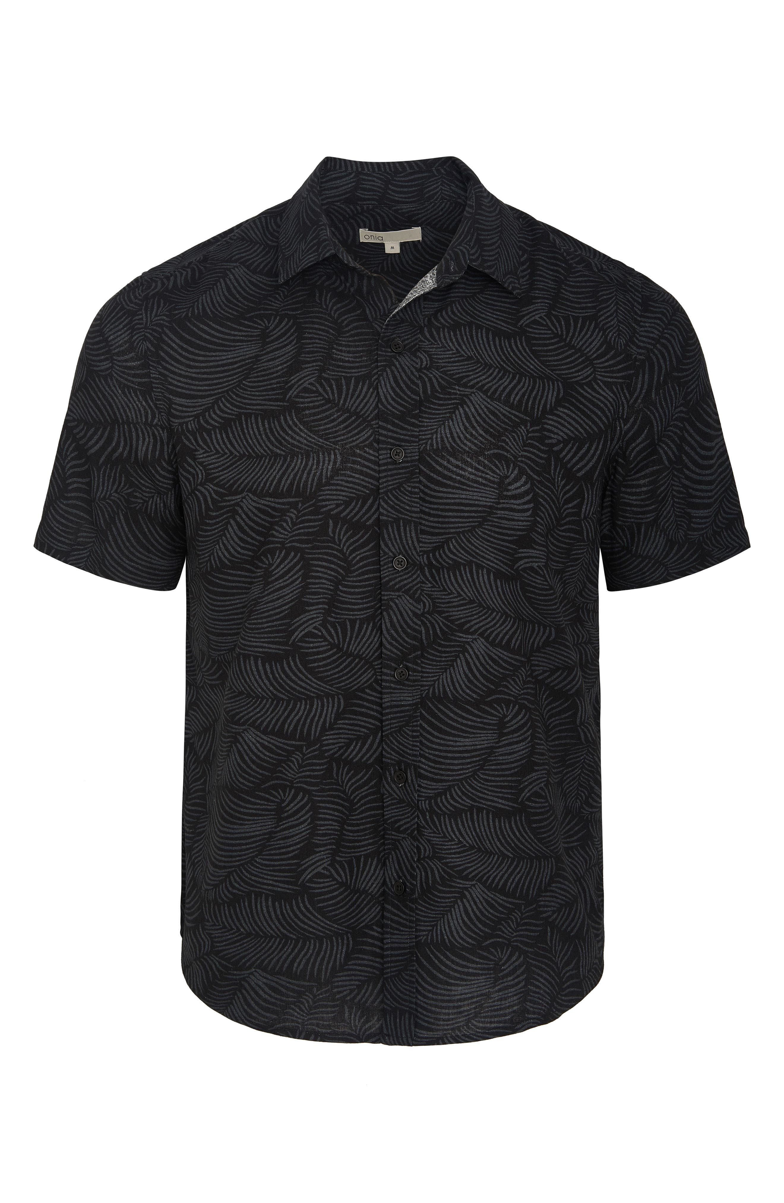 Onia Short Sleeve Linen Blend Button-Up Shirt