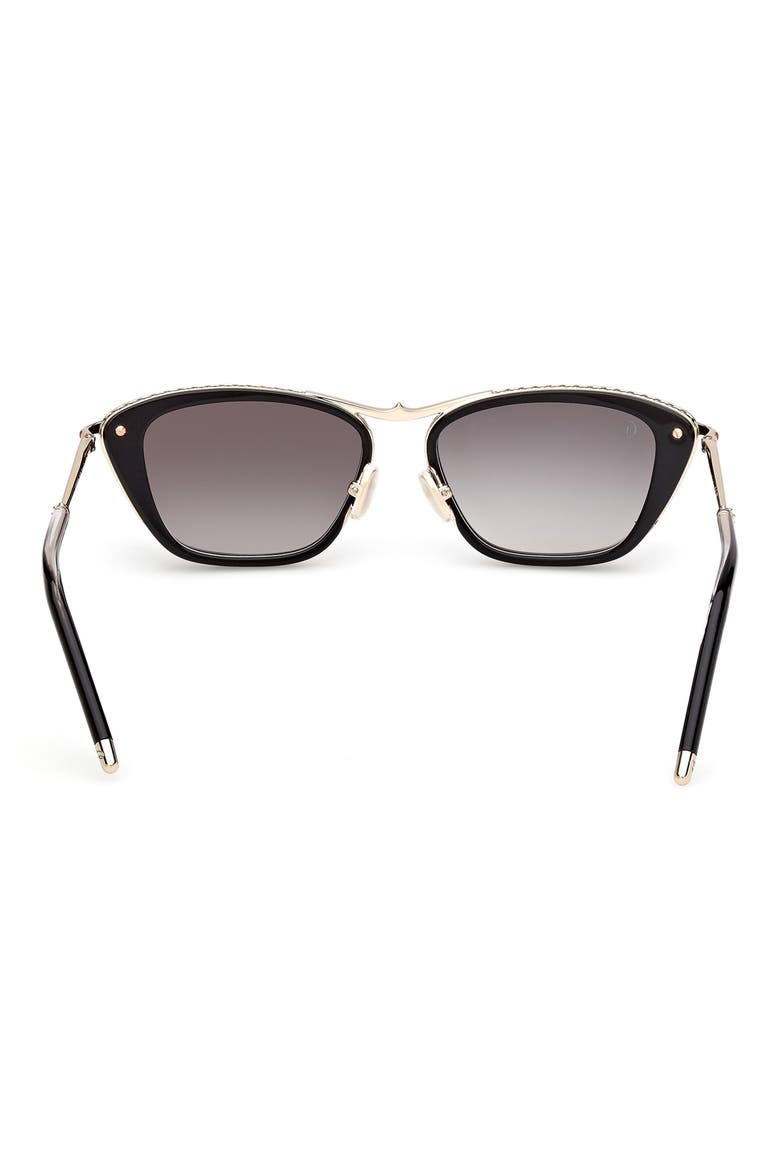 54mm Geometric Sunglasses, Alternate, color, BLACK / GOLD / ZEISS SMOKE