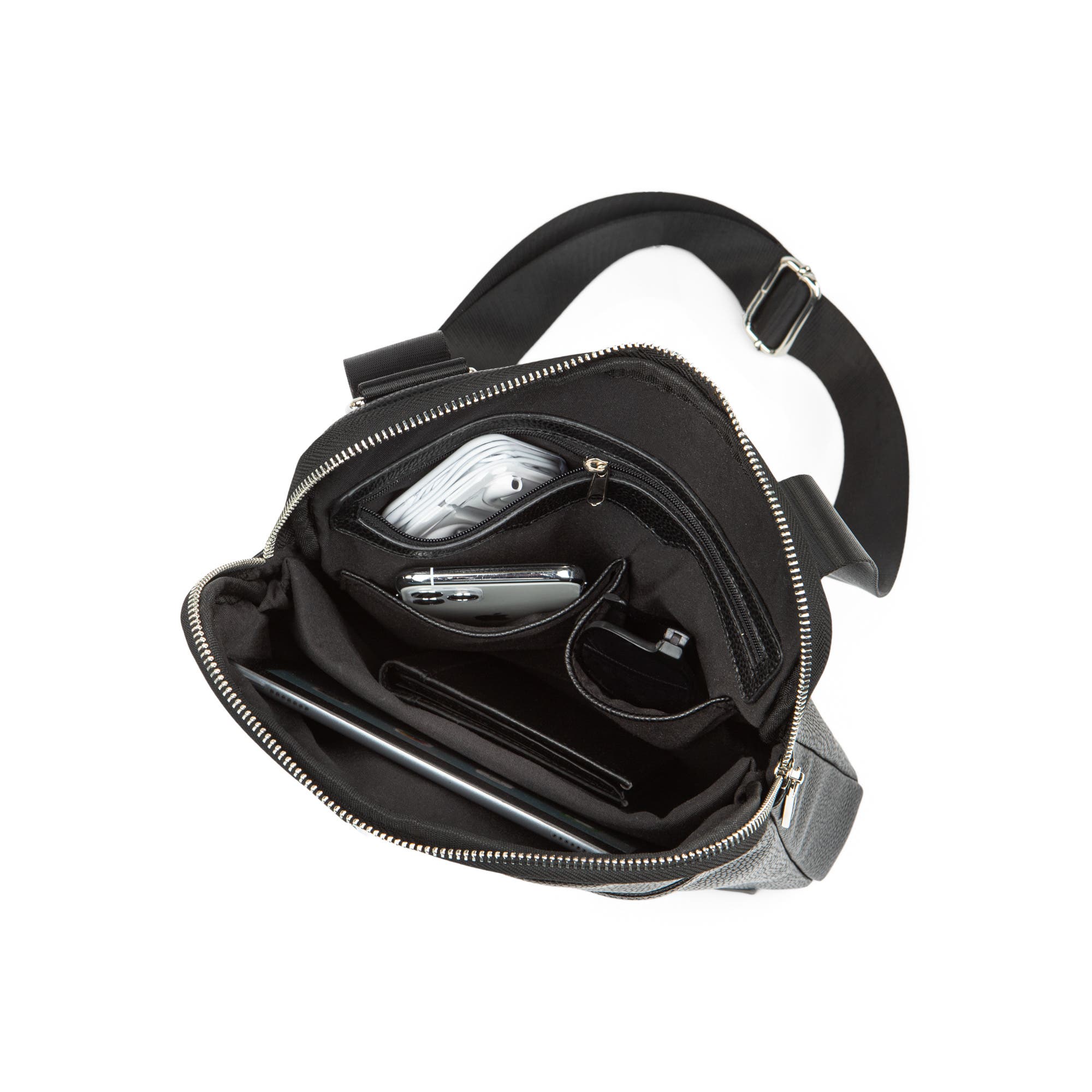 bugatti Contrast Crossbody, Alternate, color, Black