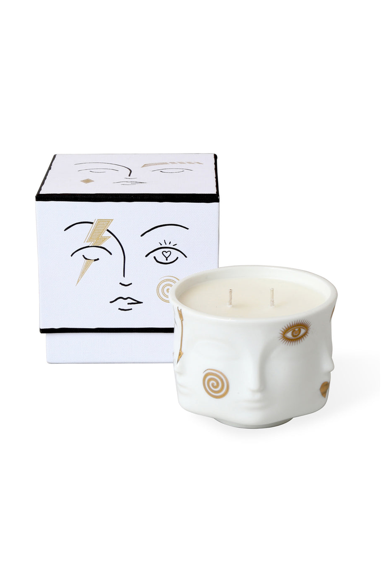Gilded Muse Candle, Alternate, color, White / Gold