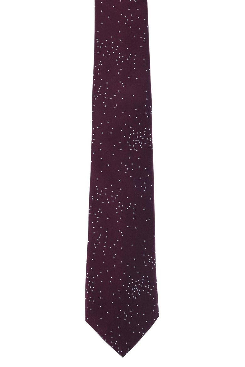 Dot Pattern Silk Blend Tie, Alternate, color, PURPLE
