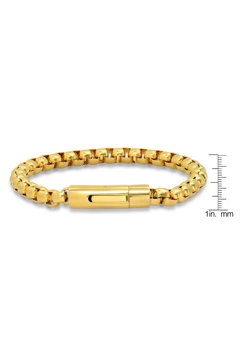 18K Gold Plate Box Chain Bracelet, Alternate, color, GOLD
