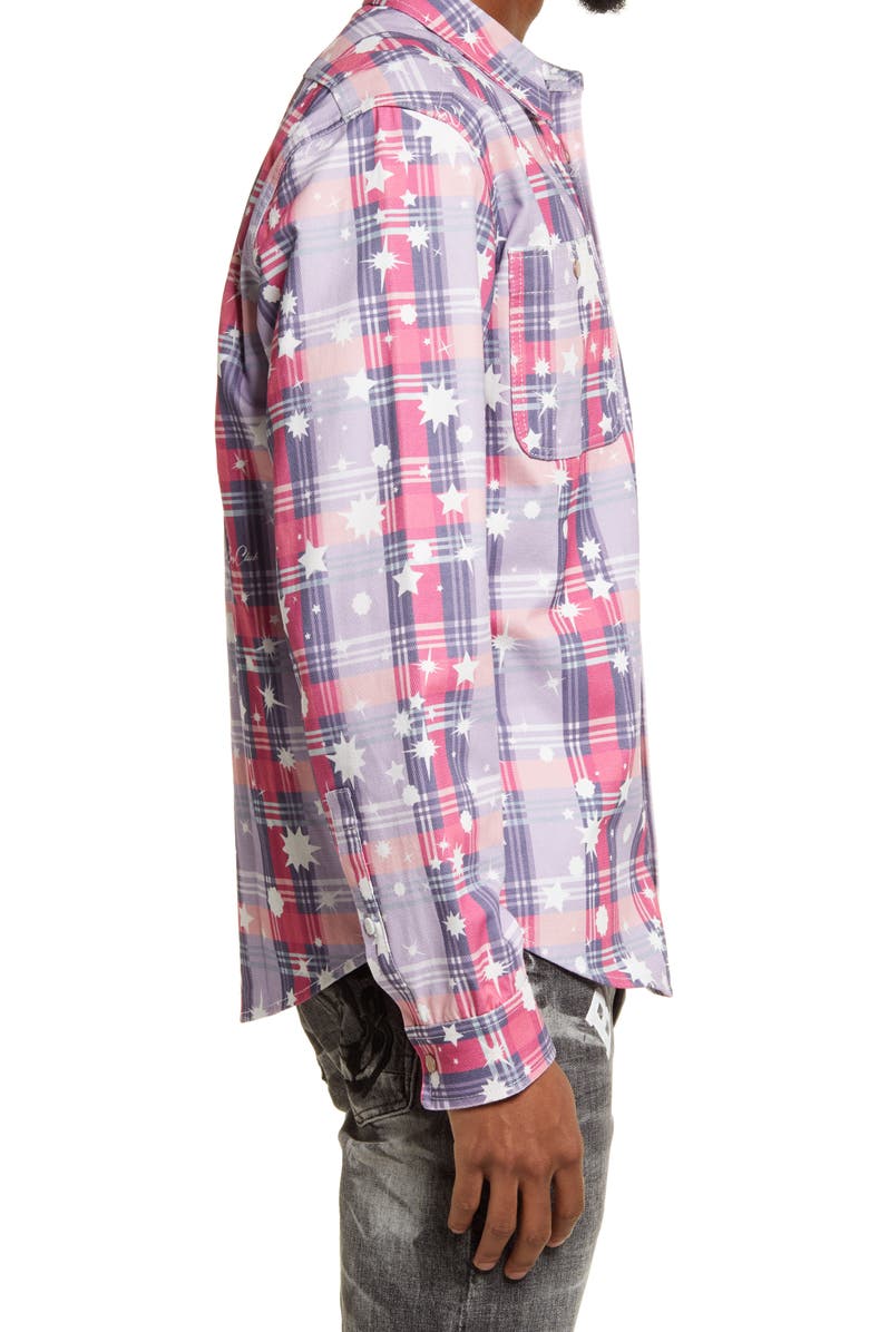 Billionaire Boys Club Men's BB Celestial Long Sleeve Cotton Button-Up Shirt, Alternate, color, 