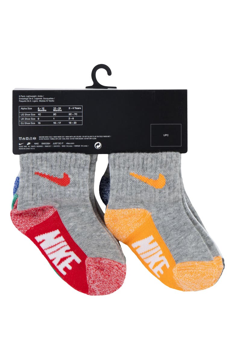 Nike Assorted 6-Pack Ankle Socks, Alternate, color, University Red