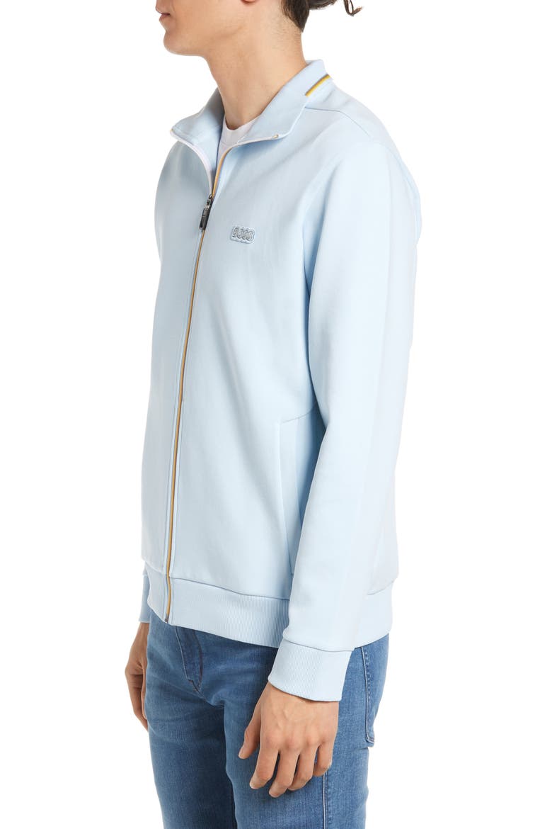 Skaz Stretch Cotton Blend Track Jacket, Alternate, color, LIGHT/ PASTEL BLUE