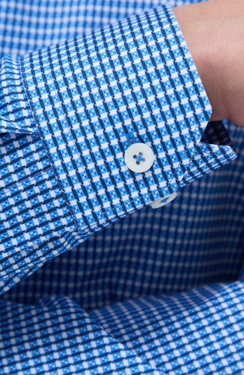 Bugatchi James Ooohcotton® Check Print Button-up Shirt In Classic Blue