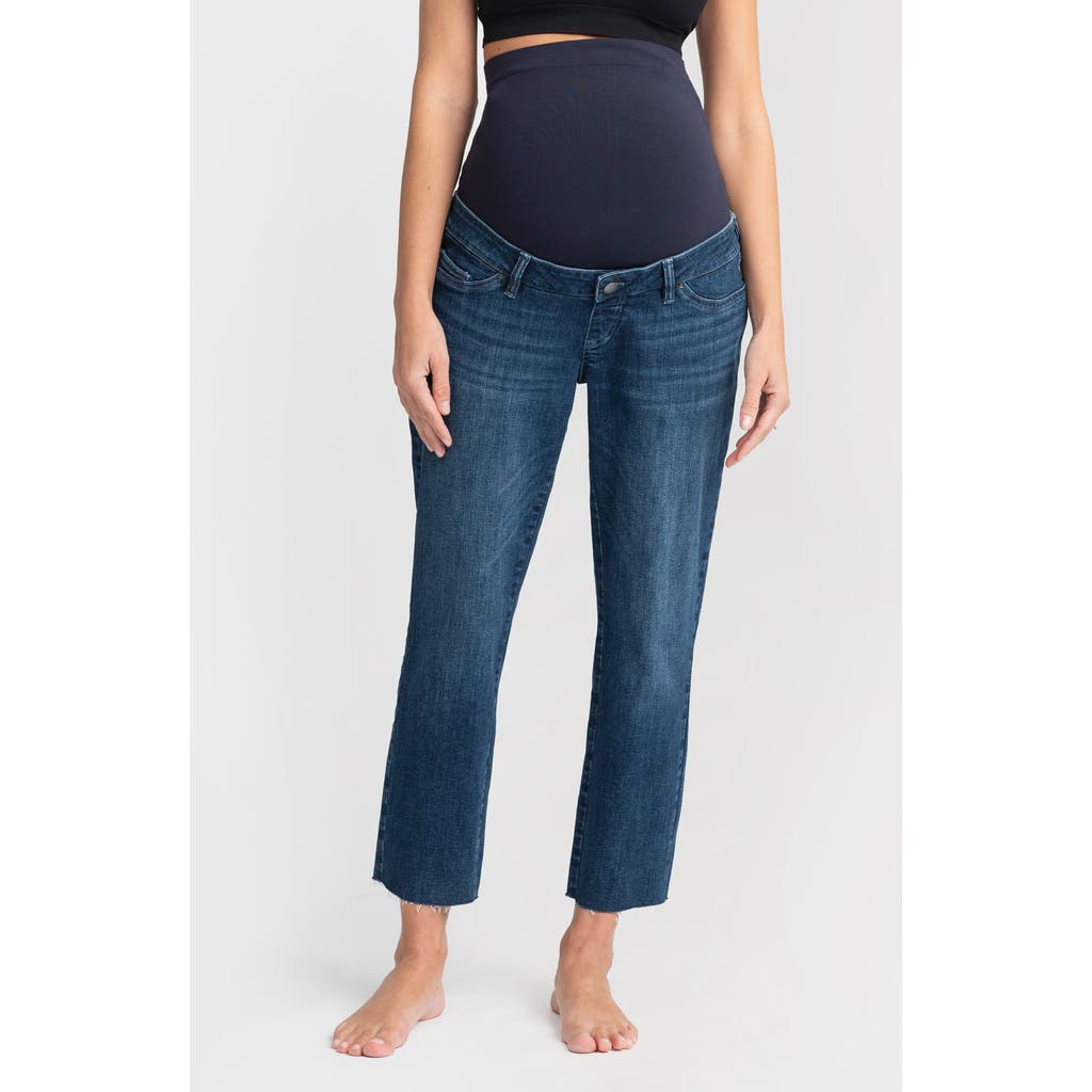 SERAPHINE SERAPHINE OVER THE BELLY RAW HEM TAPERED LEG MATERNITY JEANS