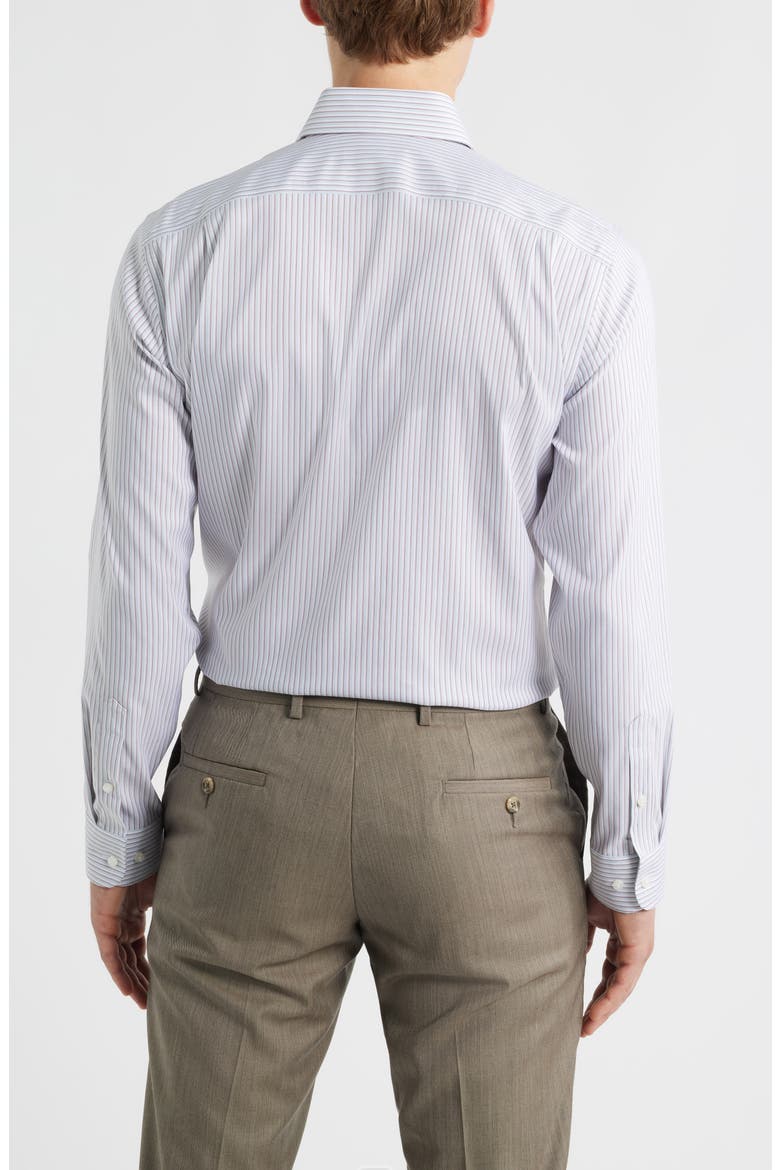 Trim Fit Stripe Premium Performance Twill Dress Shirt, Alternate, color, BLUE- RED TORRES STRIPE