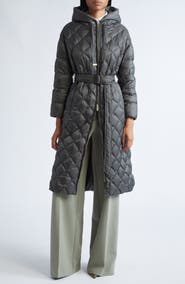 Max Mara The Cube Trepar Diamond Quilted Down Longline Coat