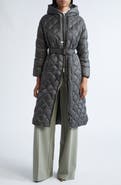 Max Mara The Cube Trepar Diamond Quilted Down Longline Coat