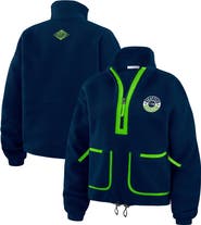 WEAR by Erin Andrews Women's WEAR by Erin Andrews College Navy Seattle Seahawks Polar Fleece Half-Zip Jacket