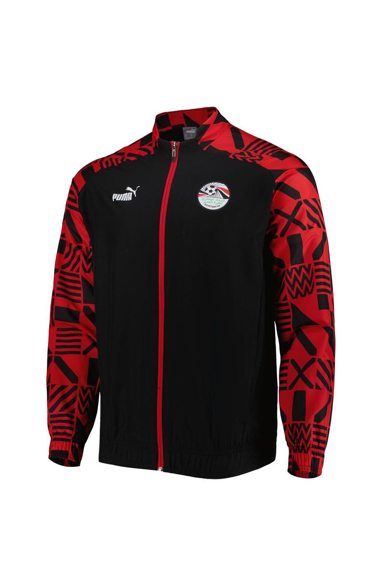 PUMA Men's Puma Black Egypt National Team Pre-Match Raglan Full-Zip Training Jacket, Alternate, color, 