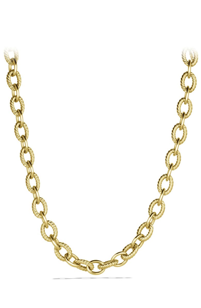 David Yurman Oval Large Link Necklace in Gold, Main, color, 