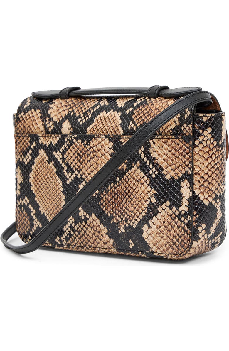 Clare V. Kathryn Snakeskin Embossed Leather Crossbody Bag, Alternate, color, Tan