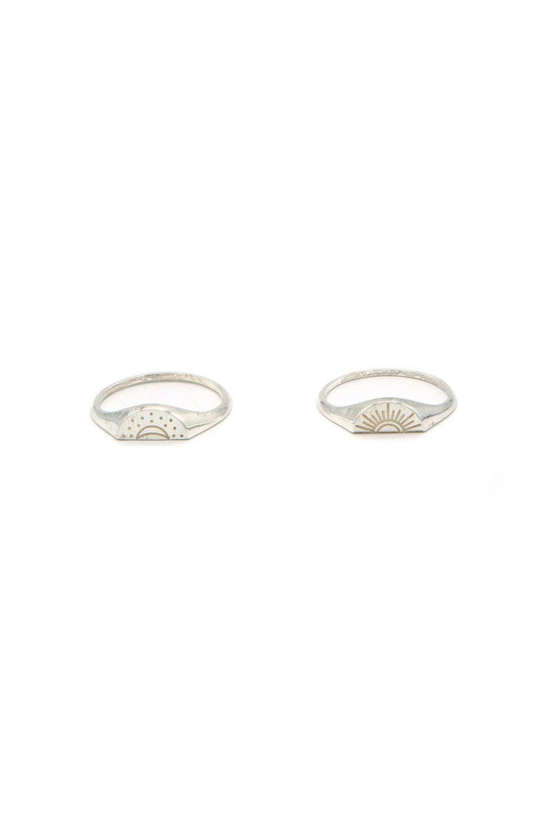 Fair Anita Soleil Moon Sterling Ring Set, Main, color, Silver - 9