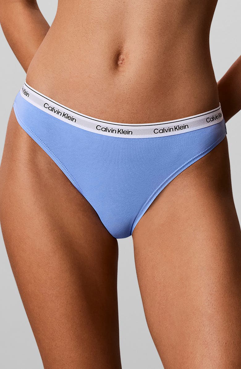 Calvin Klein Assorted 5-Pack Logo Bikinis, Alternate, color, Shoreline/Blue /G H/Pear/ W