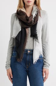 Nordstrom Eyelash Trim Print Cashmere & Silk Wrap