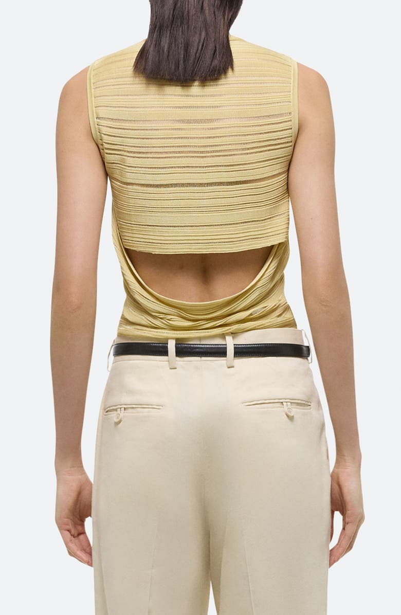 Helmut Lang Open Back Semisheer Sleeveless Sweater, Alternate, color, Butter
