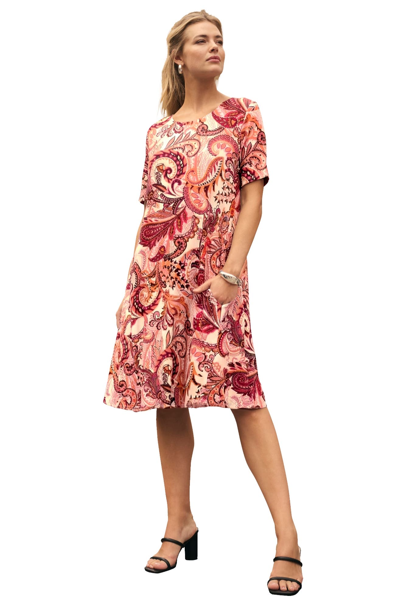 selected PINK ORANGE PAISLEY