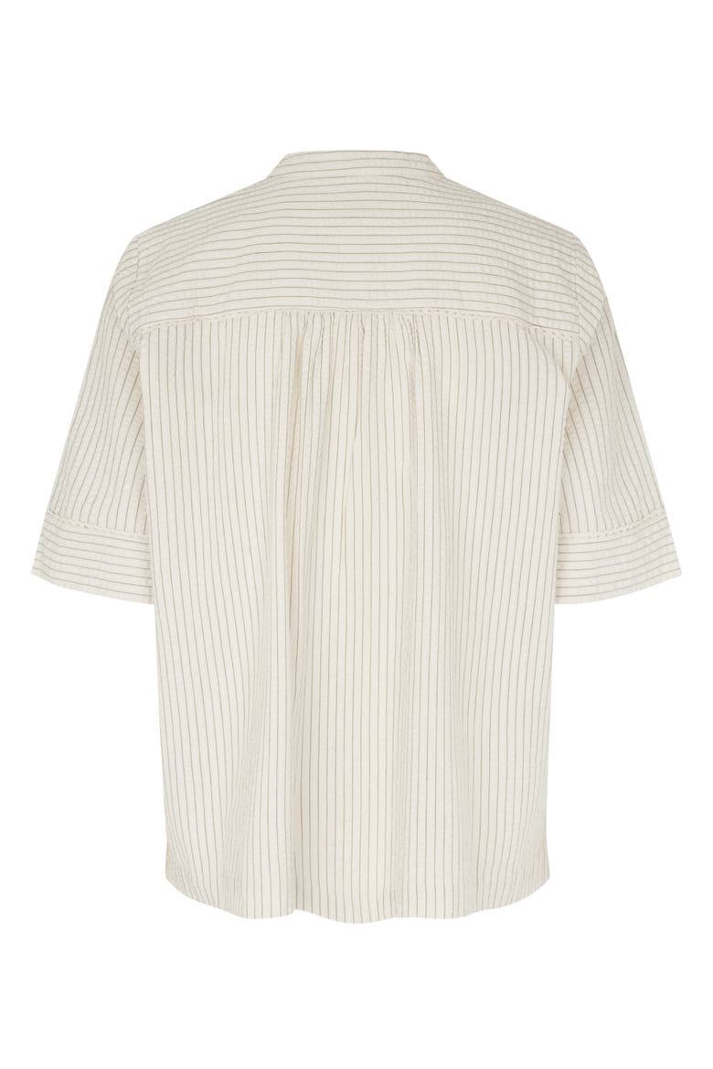MaBeyora Mandarin Collar Textured Blouse, Alternate, color, Olivine
