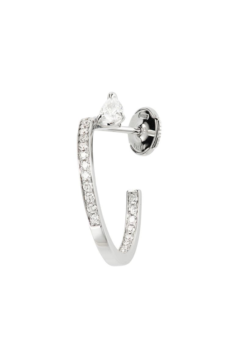 Serti Sur Vide Diamond Single Earring, Main, color, WHITE GOLD