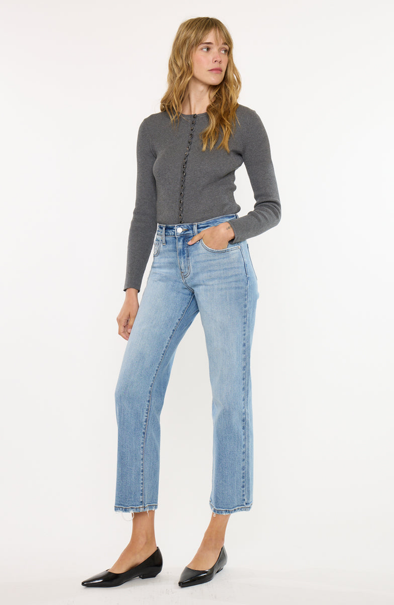 KanCan Melissa High Rise Slim Wide Leg Jeans, Alternate, color, Light Wash