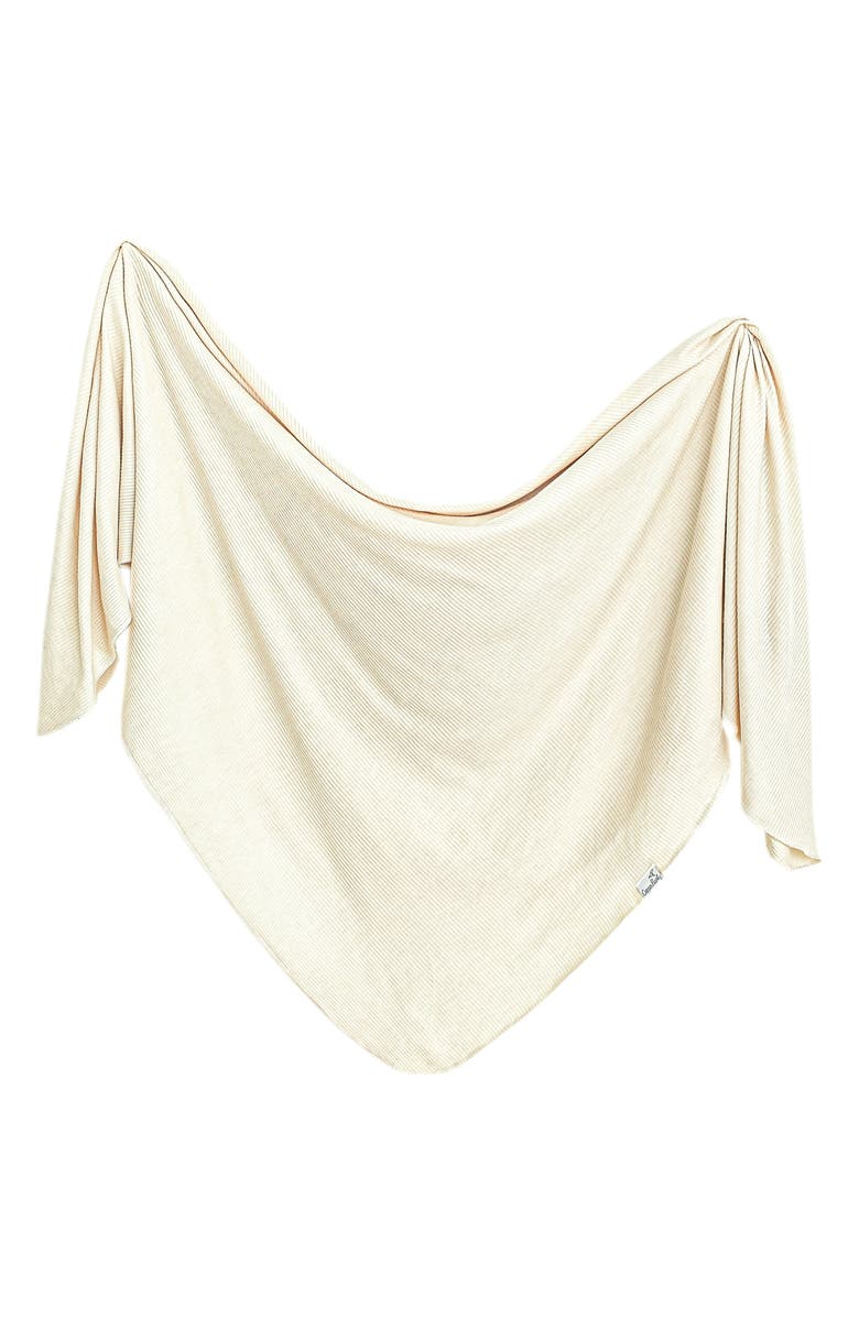 Copper Pearl Moonstone Rib Swaddle Blanket, Main, color, White