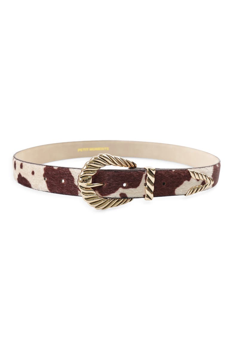 Modern Rodeo Faux Calf Hair Belt, Main, color, COW/ GOLD