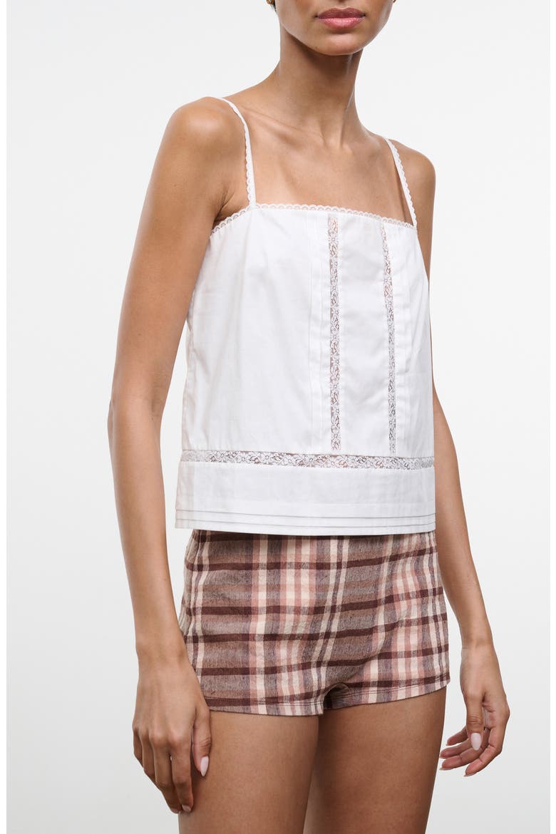 Corinna Lace Detail Cotton Top, Alternate, color, IVORY