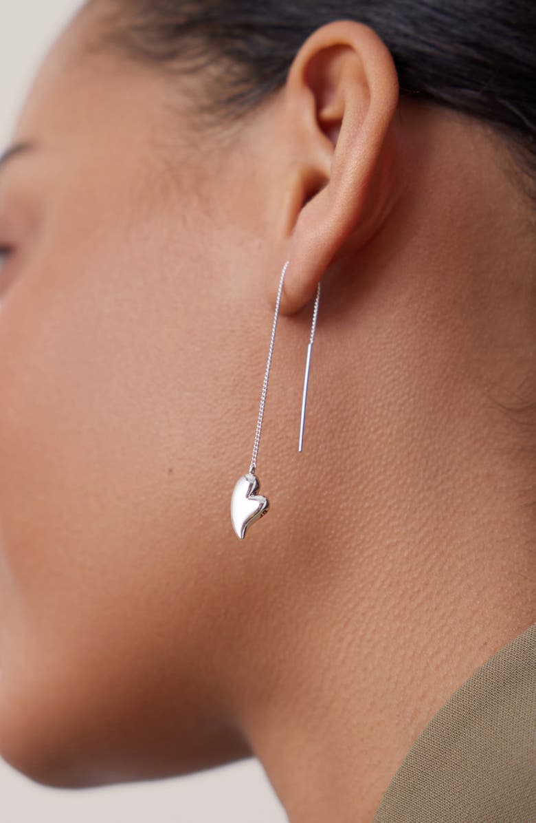 JENNY BIRD Puffy Heart Threader Earrings, Alternate, color, High Polish Silver