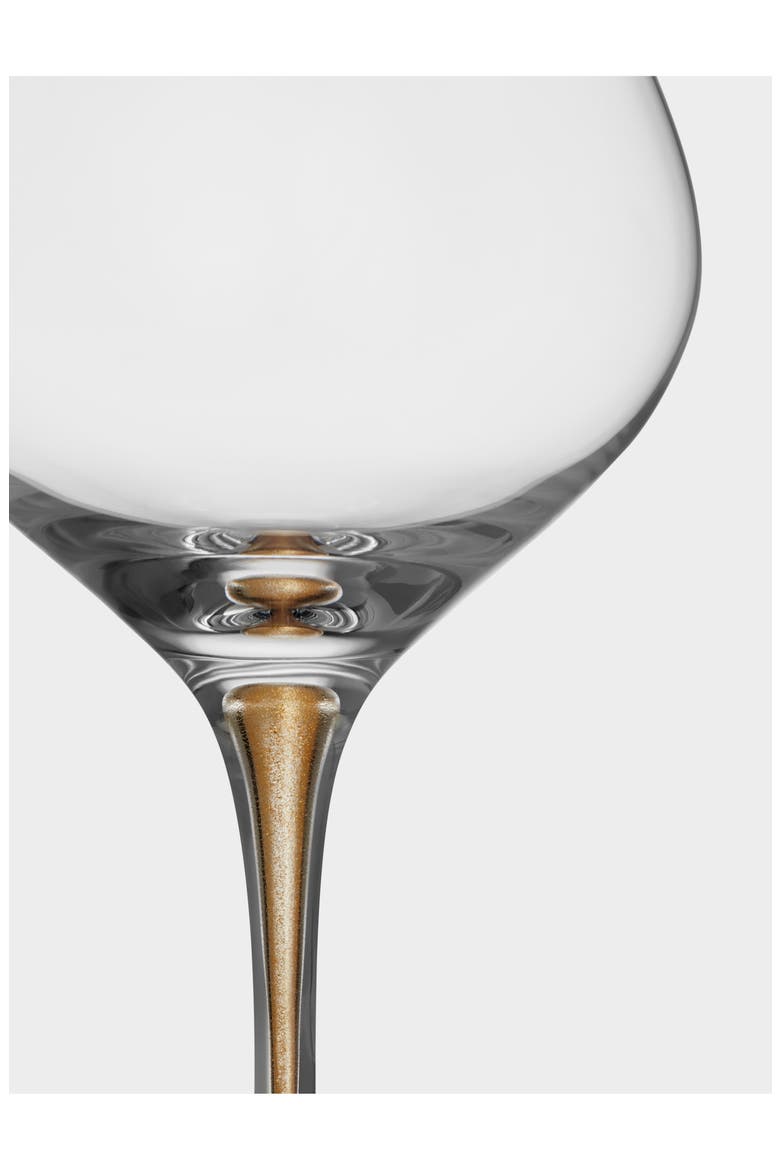 Intermezzo Gold Bouquet Set of 2 Wine Glasses, Alternate, color, GOLD
