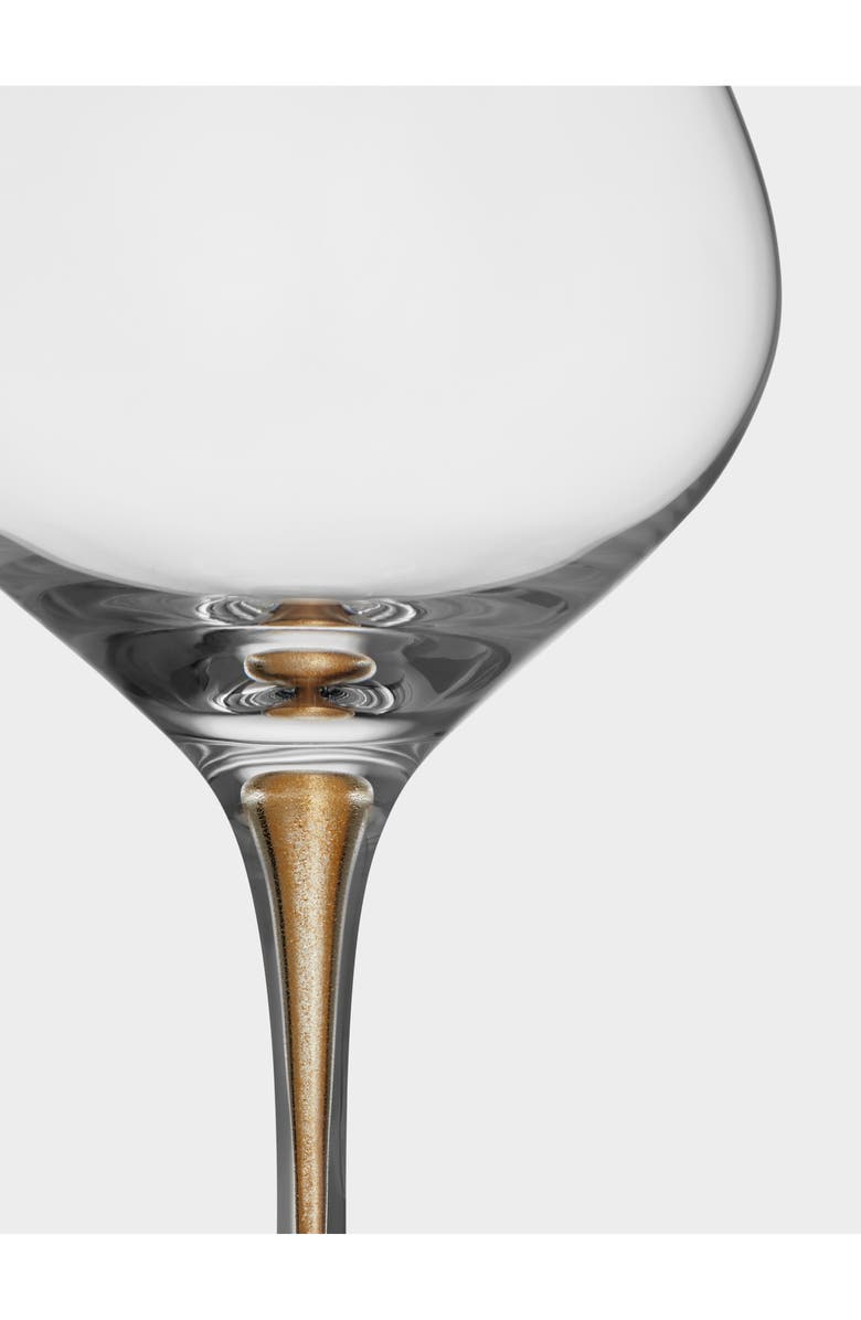 Orrefors Intermezzo Gold Bouquet Set of 2 Wine Glasses, Alternate, color, Gold