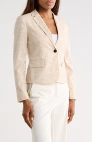 Theory Shrunken Plaid Wool Blazer