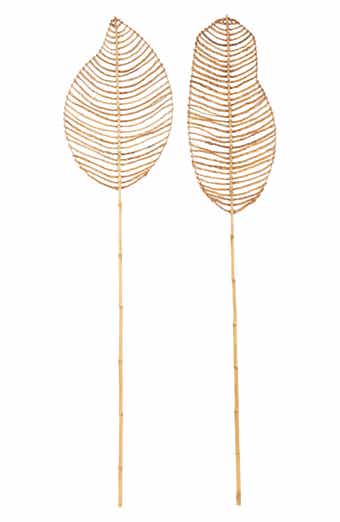SONOMA SAGE HOME Set of 2 Natural Bamboo Wood Leaf Twigs