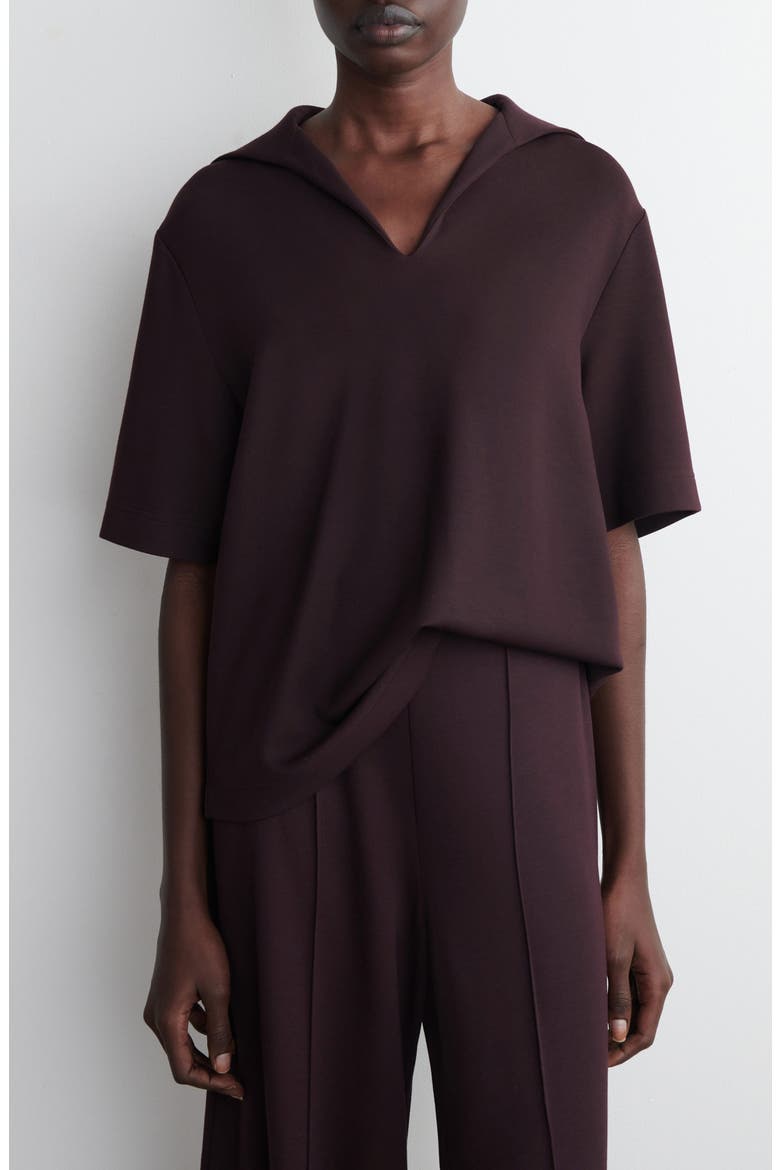 Marina Collar Top, Main, color, RED DARK