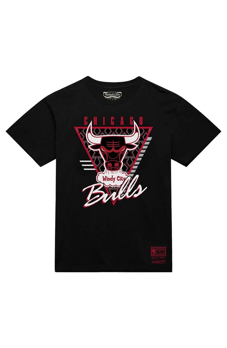 Mitchell & Ness Men's Mitchell & Ness  Black Chicago Bulls Worldwide Collection Tri-Logo T-Shirt, Alternate, color, 