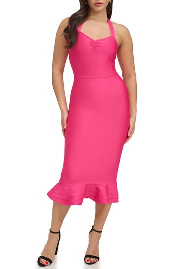 Siena Bandage Knit Sheath Dress In Pink
