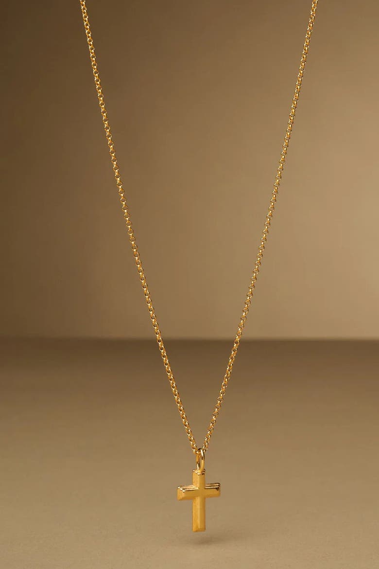 Cross Waterproof Gold Necklace, Alternate, color, Gold