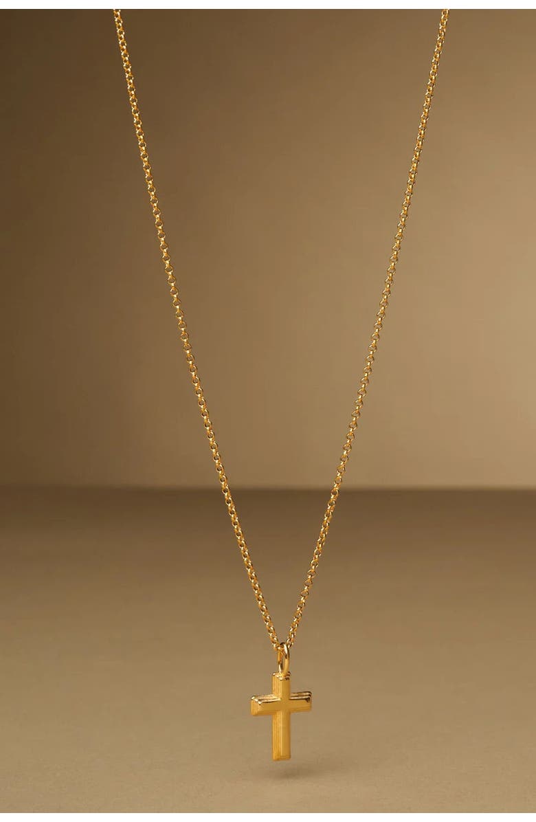 Katie Loxton Cross Waterproof Gold Necklace, Alternate, color, Gold